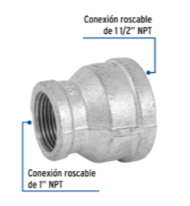 Reducción campana, acero galvanizado, 1-1/2 x 1' - CG-299 / 48766