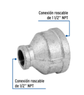 Reducción campana, acero galvanizado, 1-1/2x1/2' - CG-297 / 48764