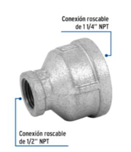 Reducción campana, acero galvanizado, 1-1/4x1/2' - CG-294 / 48761