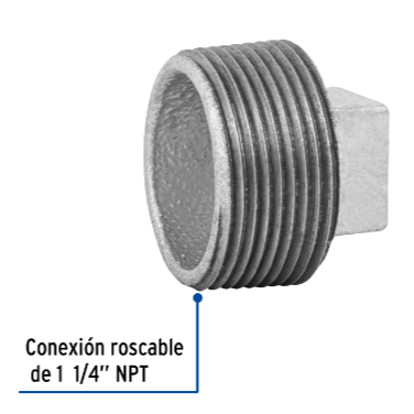 Tapón macho, acero galvanizado, 1-1/4' - CG-314 / 48783