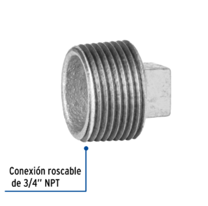 Tapón macho, acero galvanizado, 3/4' - CG-312 / 47495